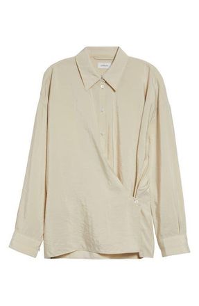 Christophe Lemaire Twisted Silk Blend Shirt in Oat Milk at Nordstrom, Size 12 Us