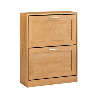 SoBuy Zapatero con 2 solapas madera marr&oacute;n