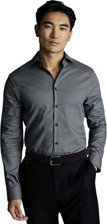 CHARLES TYRWHITT Non-Iron Stretch Texture Circle Shirt