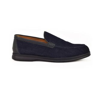 Doucal's Schoenen, Heren, Blauw, 41 EU, Leer, Leren Rubberen Zoolschoenen