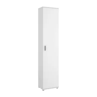 Dmora Armadio Multiuso 1 Anta Arrow, Mobile Multifunzione Portaoggetti, Armadio Alto Porta Scarpe, 39x35h190 Cm, Bianco - Dmora