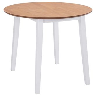 vidaXL Mesa De Hojas Abatibles Redonda Mdf Blanca Vidaxl