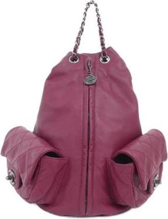 Chanel Pre-owned Calfskin Backpack - Dames - Vintage Rugzakken - Rood - ONE Size - Leer - Vintage
