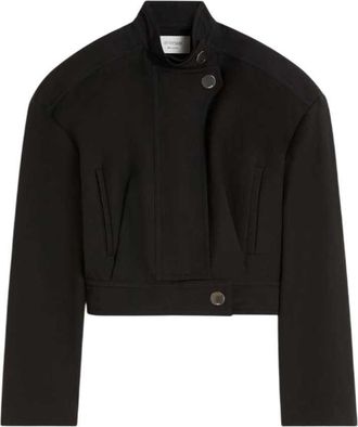 Sportmax Sportmax &Uuml;bergro&szlig;e Baumwoll-Bomberjacke Schwarz