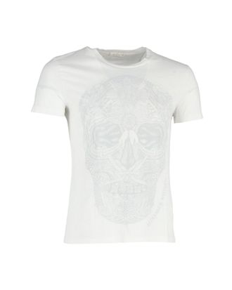 Alexander McQueen Alexander McQueen T-shirt met doodskopprint in wit katoen