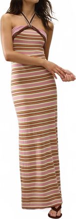 Faithfull The Brand Axel Maxi Dress In Luis Stripe Dusty Mauve