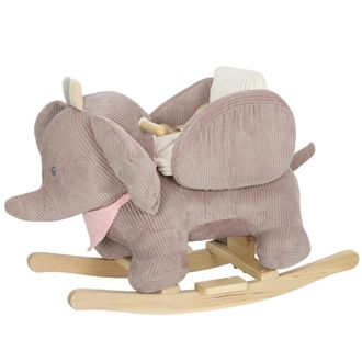 OEM Caballito Balanc&iacute;n Para Beb&eacute;s Con Sonido De Elefante Y Cintur&oacute;n De Seguridad De 3 Puntos Base De Madera Marr&oacute;n