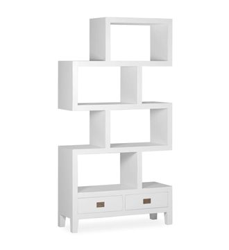 Moycor Librer&iacute;a de madera de mindi blanco alt. 190 cm
