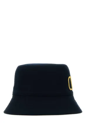 Valentino Garavani Womens Midnight Blue Cotton Bucket Hat Blunotteoro Cappelli E Fasce Per Capelli
