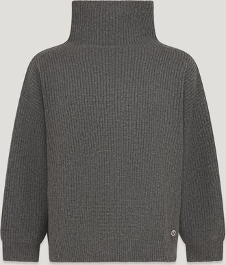 Belstaff Eden Mock Neck Jumper Womens Wool Cashmere Blend Graphite Size XS