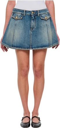 Alexander McQueen Alexander McQueen, Denim Skirts, female, Blue, Size: S Denim Mini Skirt