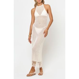 L*Space Caught by Sea Cover-Up Halter Dress in Cream at Nordstrom, Size X-Large