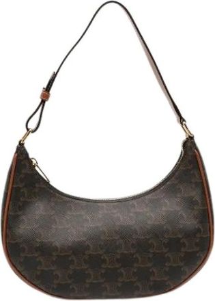 Celine Pre-owned Ava Schoudertas - Dames - Vintage Schoudertas - Bruin - ONE Size - Leer - Vintage
