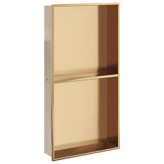 vidaXL Hornacina Ducha Acero Inoxidable Dorado Cepillado 32x62x9 Cm Vidaxl