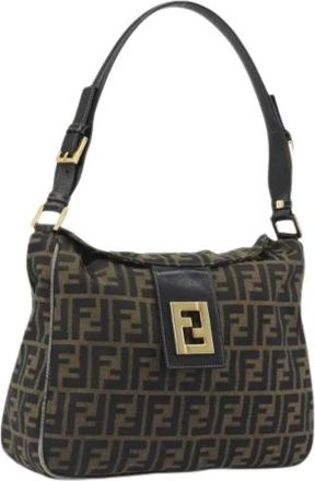 Fendi Pre-owned Zucca Canvas Shoulder Bag - Dames - Vintage Schoudertas - Bruin - ONE Size - Vintage