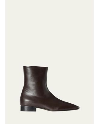 The Row Cindy Leather Ankle Boots