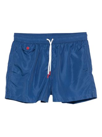 Kiton drawstring-waist swim shorts - men - Polyester - XXXL - Blue
