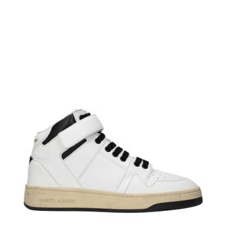 Saint Laurent Herrens Sneakers Wei&szlig;/Schwarzes Leder