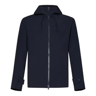 Herno Hooded Jacket Double Bi-Stretch Fabric - Heren - Zomerjassen - Blauw - 2XL - Jassen