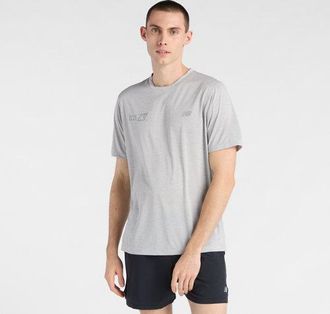 New Balance Mens London Edition RC Essential T-Shirt in Grey Polyester, size 2X-Large