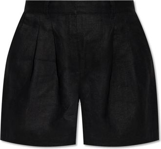 Poss&eacute; Marchello Linen Shorts - Dames - Bermuda - Zwart - L - Leer - Korte Broeken