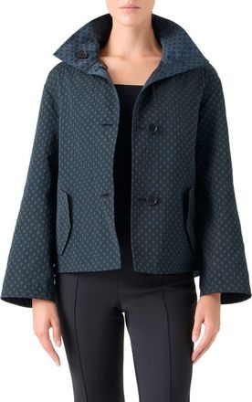 Akris Polka Dot Reversible Jacket in Black-Navy at Nordstrom, Size 12