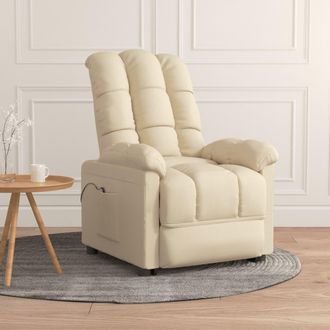 vidaXL Vidaxl - Sill&oacute;n Reclinable El&eacute;ctrico De Tela Crema
