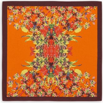 Saachi Bloom Border Square Scarf in Orange at Nordstrom Rack
