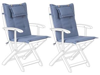 Beliani Conjunto de 2 cojines de respaldo asiento 40 x 54 cm azul