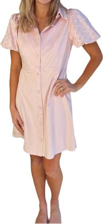 Dolce Cabo Faux Suede Short Sleeve Dress In Shell Pink