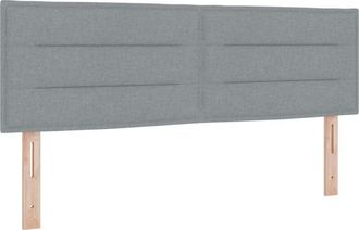 vidaXL vidaXL LED Headboard Lines Design Light Grey 72 cm Fabric