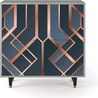 StoryZ Aparador azul-verde 4 puertas L 96 cm