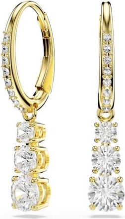 Swarovski Kristal Gouden Oorbellen Elegante Keuze - Dames - Oorbellen - Geel - ONE Size - Accessoires