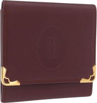 Cartier Pre-owned Portemonnee - Dames - Vintage Accessoires - Rood - ONE Size - Leer - Vintage