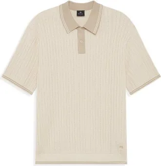 Paul Smith Organic Cotton Polo Sweater in Ivory at Nordstrom, Size Xx-Large