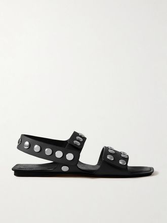 Khaite Sandali In Pelle Con Borchie Boden - Nero