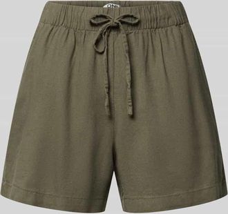 Only Relaxed Fit Bermudas aus Viskose-Leinen-Mix Modell GOA in Oliv, Gr&ouml;&szlig;e XL