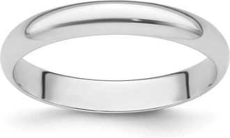 Diamond2Deal Platinum 3mm Half Round Featherweight Wedding Band Ring