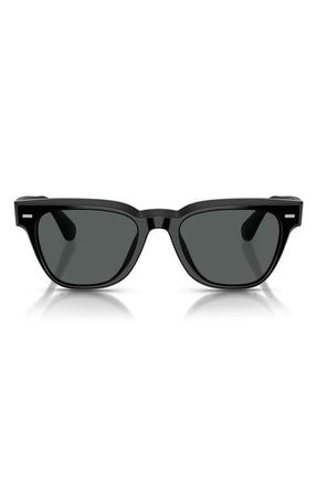 Oliver Peoples Rueny 51mm Polarized Pillow Sunglasses in Black /Midnight Express Polar at Nordstrom