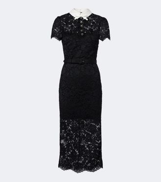 Self Portrait Belted lace midi dress