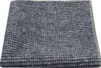 King & Priory Grey/Blue Micro Dogtooth Pocket Square, Handkerchief