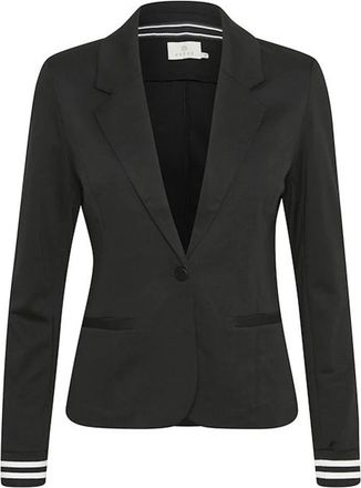 Kaffe Gestreepte Blazer Midnight Marine-Sierra - Dames - Blazers - Zwart - L - Leer - Jassen