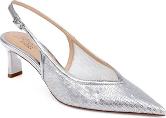 Badgley Mischka Zabelle Slingback Pump in Silver Metallic at Nordstrom, Size 8.5