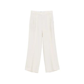 Brunello Cucinelli Brunello Cucinelli, Wide Trousers, female, White, Size: S Pleated Wide Trousers