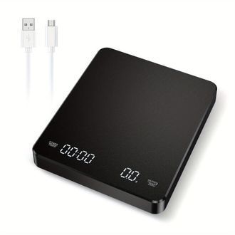 OEM Balanza Digital Para Caf&eacute;, 3 Kg/0,1 G, Con Temporizador, Recargable, Compatible Con M&aacute;quinas De Espresso Y Cafeteras De Goteo, Unidades De Medida Sele