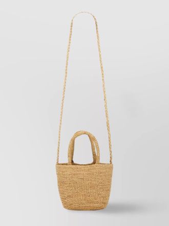 Maneb&igrave; braided strap bucket bag with top handles