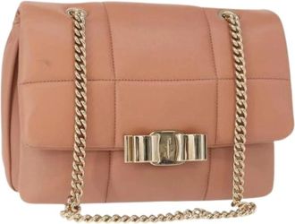 Ferragamo Pre-owned Cross Body Bags, female, Pink, Size: ONE SIZE Pre-owned Leather Shoulder Bag