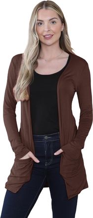 Janisramone Womens Cardigans Stylish and Versatile Open Front Boyfriend Cardigans for Women UK, Perfect Long Sleeve Ladies Cardigan with Drop Pockets for Layering