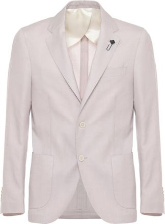 Lardini Single-breasted Blazer - Heren - Blazers - Roze - L - Wol - Jassen