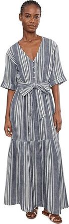 Faherty Dune Cotton Gauze Marina Dress Womens Dress Sea Breeze Stripe : MD